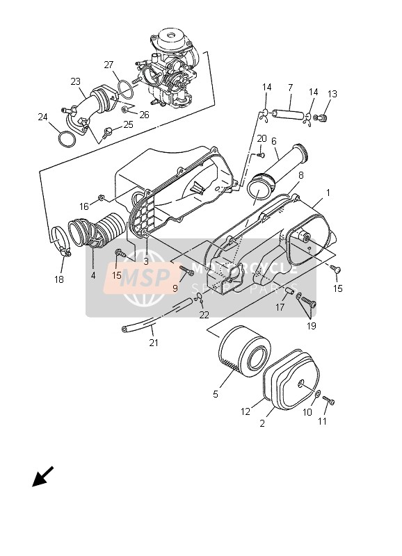 Yamaha YP125E MAJESTY 2007 Intake for a 2007 Yamaha YP125E MAJESTY